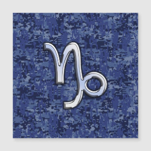 Capricorn Zodiac Symbol Blue Digital Camouflage