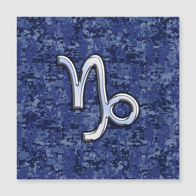 Capricorn Zodiac Symbol Blue Digital Camouflage (Framsida)