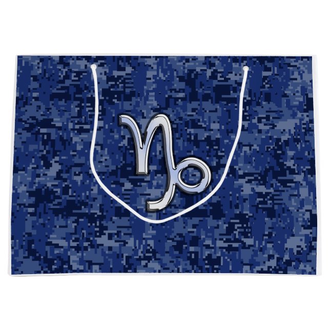 Capricorn Zodiac Symbol Blue Digital Camouflage (Framsidan)
