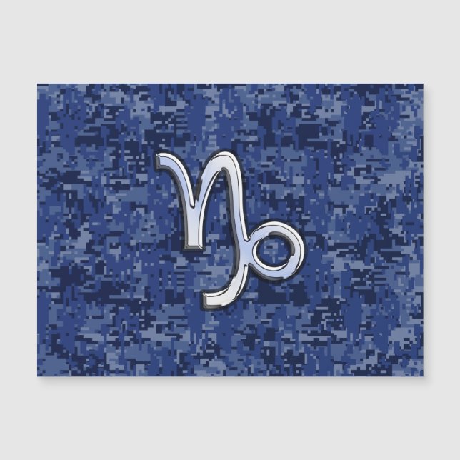Capricorn Zodiac Symbol Blue Digital Camouflage (Framsida)