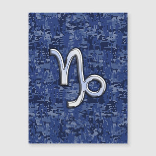 Capricorn Zodiac Symbol Blue Digital Camouflage