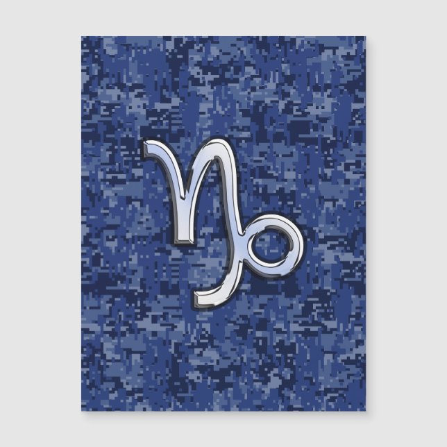Capricorn Zodiac Symbol Blue Digital Camouflage (Framsida)