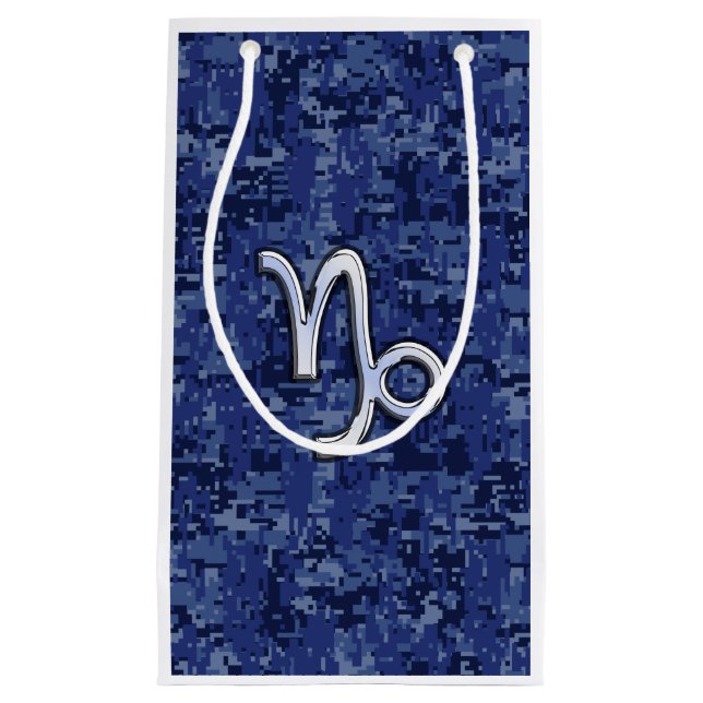 Capricorn Zodiac Symbol Blue Digital Camouflage (Framsidan)