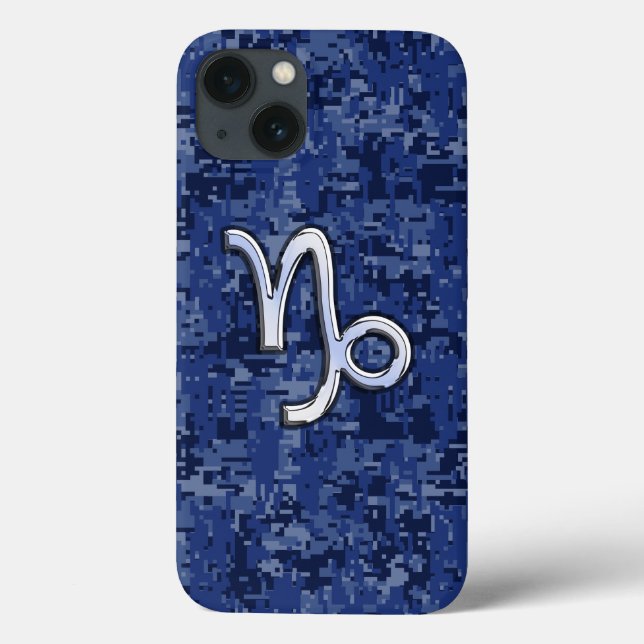 Capricorn Zodiac Symbol Blue Digital Camouflage (Baksida)