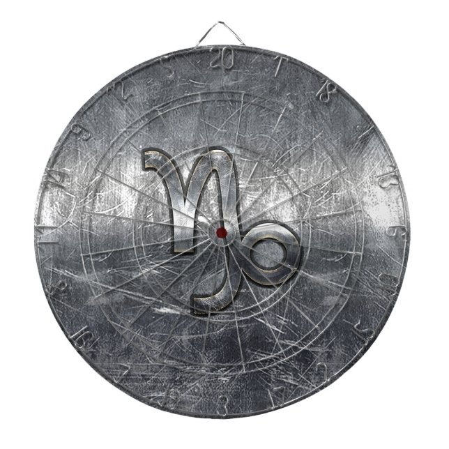 Capricorn Zodiac Symbol Distress Steel Decor Piltavla (Framsidan)