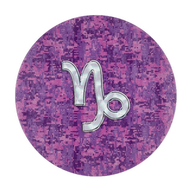 Capricorn Zodiac Symbol Fuchsia Digital Camouflage (Framsidan)