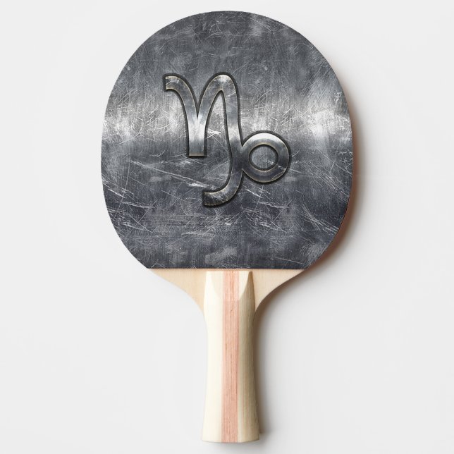Capricorn Zodiac Symbol Grunge Distress Stil Pingisracket (Framsidan)