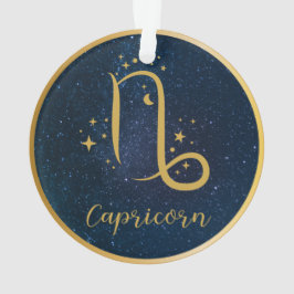 Capricorn zodiac symbol guld blue personlig
