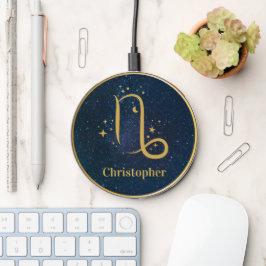 Capricorn zodiac symbol guld blue personlig