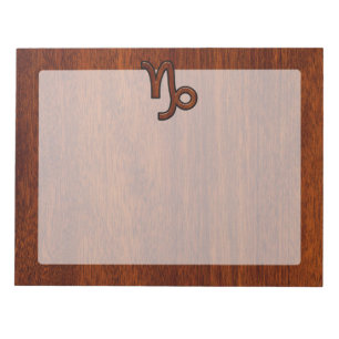 Capricorn Zodiac Symbol i Mahogany Brown Anteckningsblock