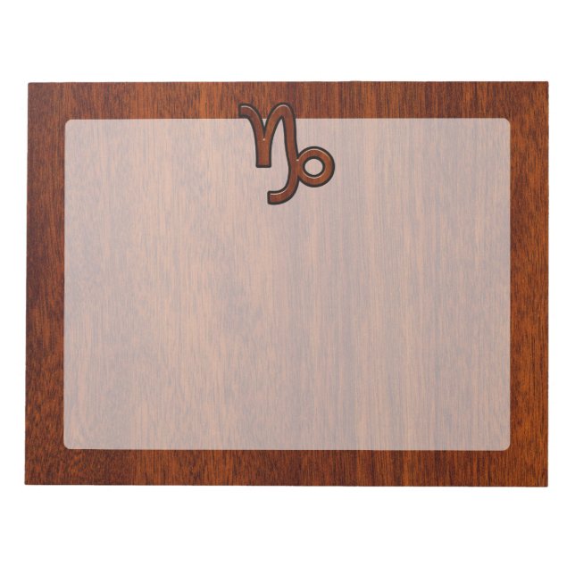Capricorn Zodiac Symbol i Mahogany Brown Anteckningsblock (Framsida)