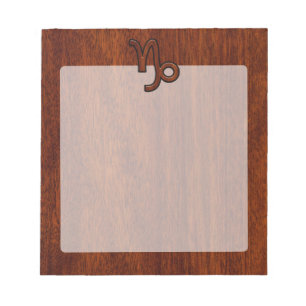 Capricorn Zodiac Symbol i Mahogany Brown Anteckningsblock