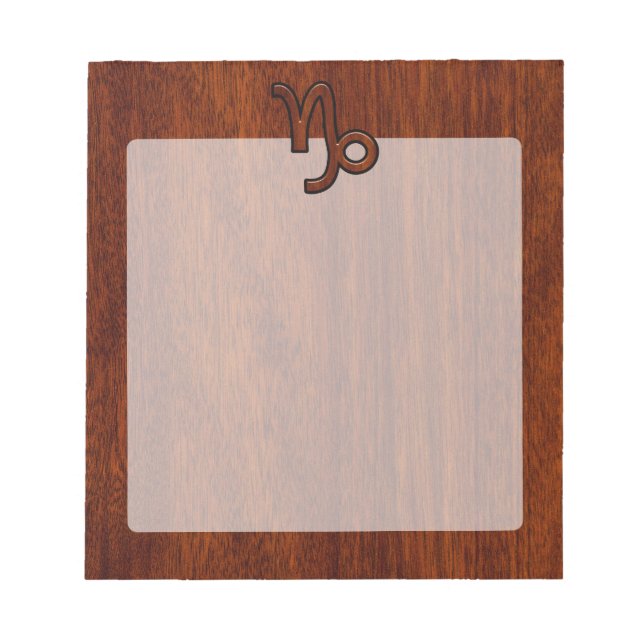 Capricorn Zodiac Symbol i Mahogany Brown Anteckningsblock (Framsida)
