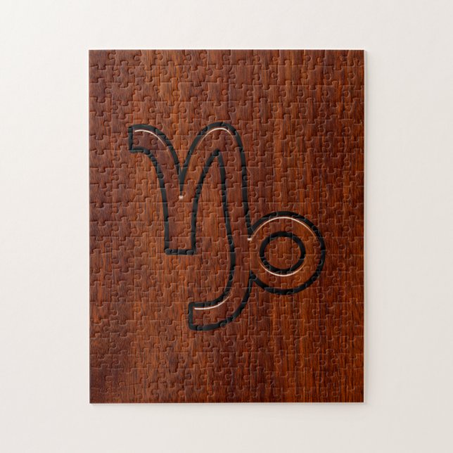 Capricorn Zodiac Symbol i Mahogany Brown Pussel (Vertikal)