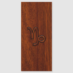 Capricorn Zodiac Symbol i Wood Grain Stil