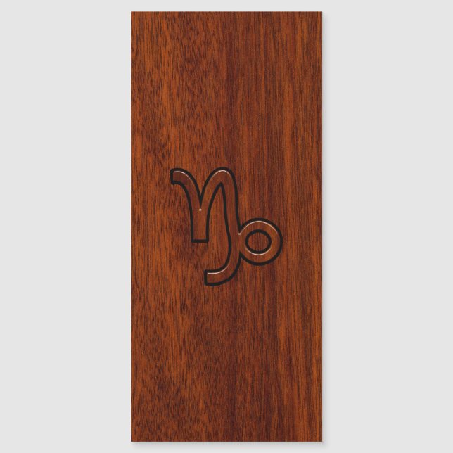 Capricorn Zodiac Symbol i Wood Grain Stil (Framsida)