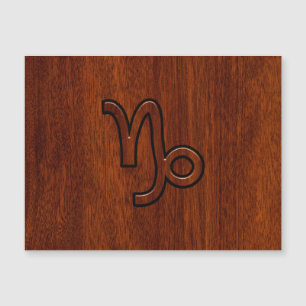 Capricorn Zodiac Symbol i Wood Grain Stil