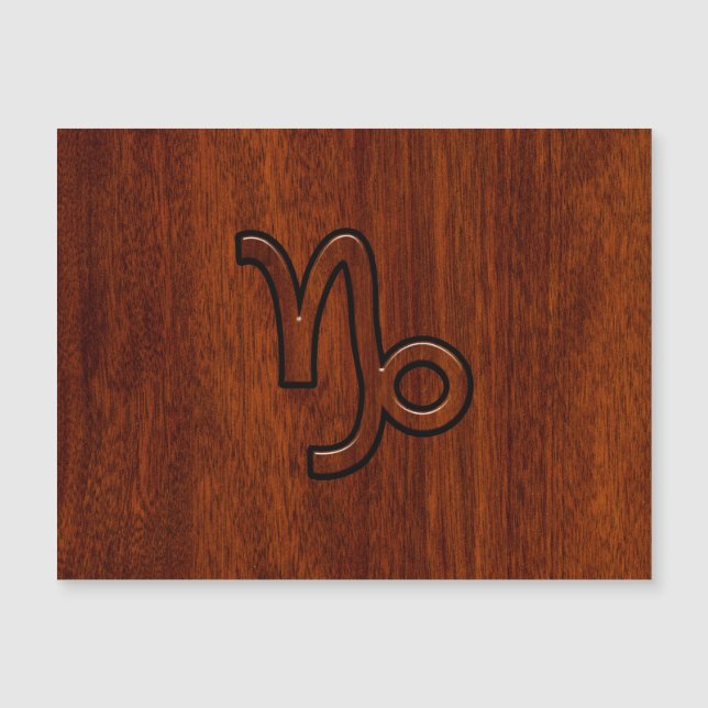 Capricorn Zodiac Symbol i Wood Grain Stil (Framsida)