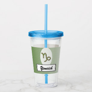 Capricorn Zodiac Symbol Inslag av K Yoncich Take Away Mugg