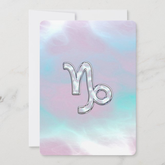 Capricorn Zodiac Symbol Mor i Pearl Nacre (Framsida)
