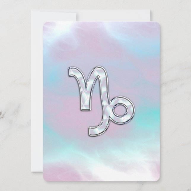 Capricorn Zodiac Symbol Mor i Pearl Nacre (Framsida)
