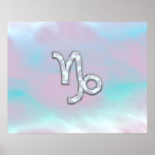 Capricorn Zodiac Symbol Mor i Pearl Nacre Poster