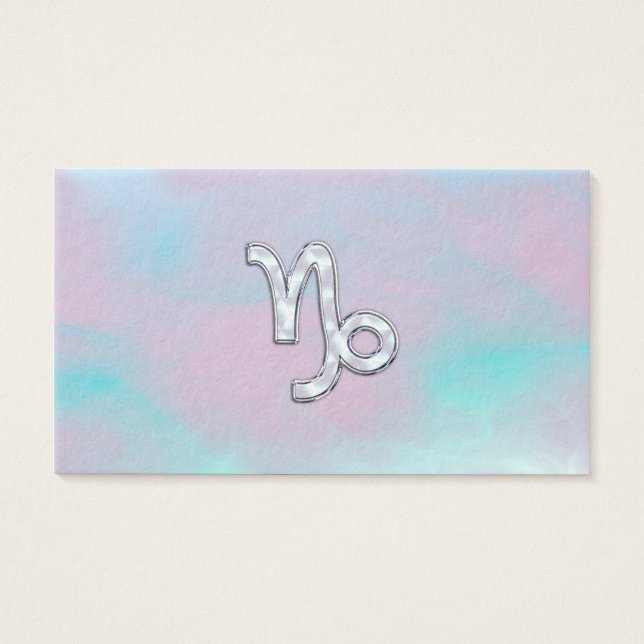 Capricorn Zodiac Symbol Mor i Pearl Nacre Visitkort (Framsidan)