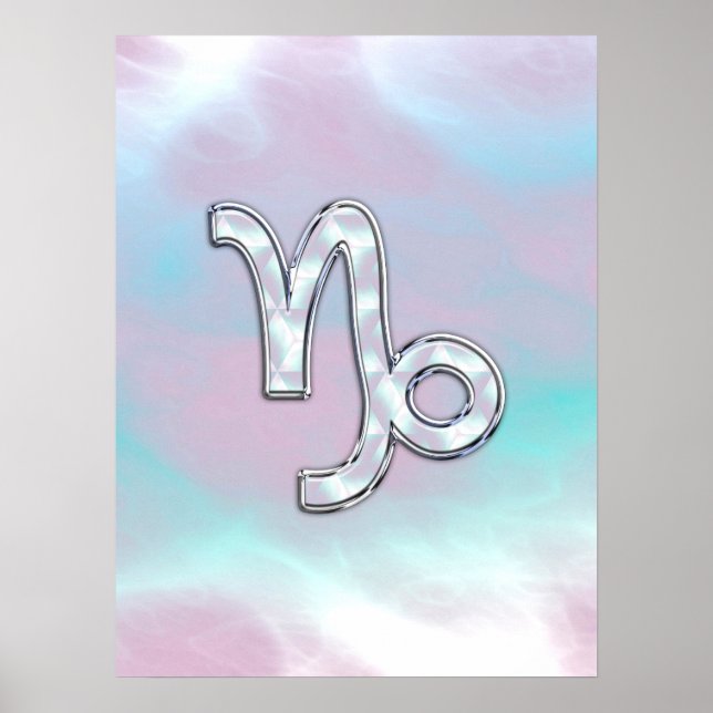 Capricorn Zodiac Symbol Mor på Pearl Decor Poster (Framsidan)