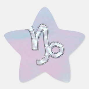 Capricorn Zodiac Symbol Mor på Pearl Decor Stjärnformat Klistermärke