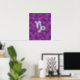 Capricorn Zodiac Symbol på Fuchsia Digital Camo Poster (Home Office)