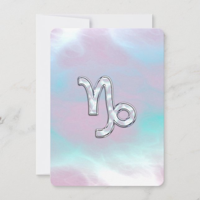 Capricorn Zodiac Symbol på Pearl Nacres Mor (Framsida)