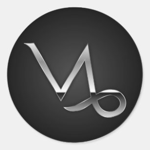 Capricorn - Zodiac Symbol Runt Klistermärke