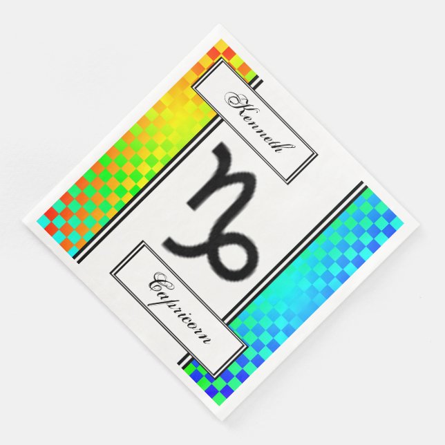 Capricorn Zodiac Symbol Standard by K Yoncich Pappersservett (Hörn)