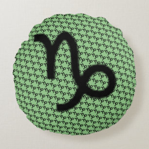 Capricorn Zodiac Symbol Standard by K Yoncich Rund Kudde