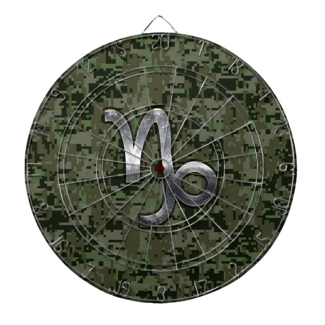 Capricorn Zodiac Symbol Woodland Camouflage Piltavla (Framsidan)