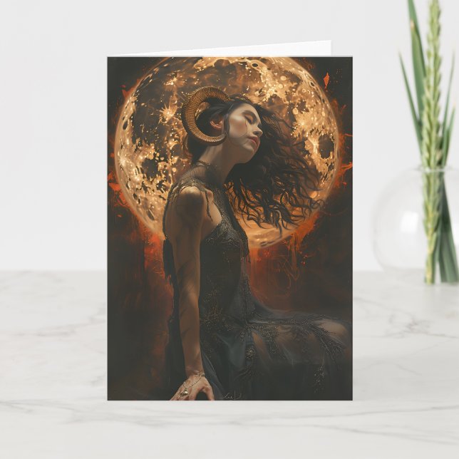 Capricorn Zodiac, Tarot, Astrologi, födelsedagskor Anteckningskort (Framsida)