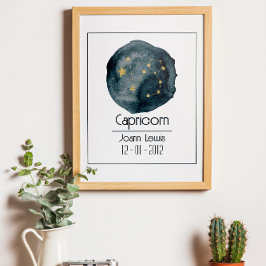 Capricorn Zodiac-tecken: Anpassat namn och födelse Poster