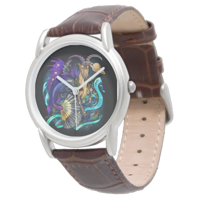 Capricorn Zodiac-tecken Armbandsur (Vinklad)