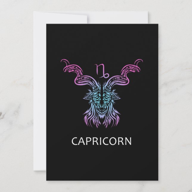 Capricorn Zodiac-tecken Goat Design Birthday Gift Inbjudningar (Framsida)