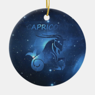Capricorn zodiac-tecken julgransprydnad keramik