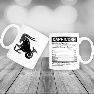Capricorn Zodiac-tecken med näringsfakta. Jumbo Mugg