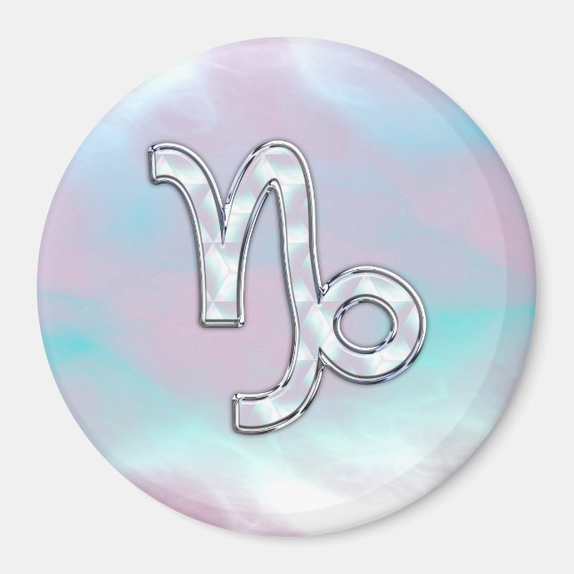 Capricorn Zodiac-tecken Mor i Pearl Stil Magnet (Framsidan)