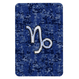 Capricorn Zodiac-tecken på marinblå digitalkamera Magnet