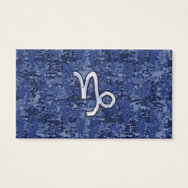 Capricorn Zodiac-tecken på marinblå digitalkamera Visitkort (Framsidan)