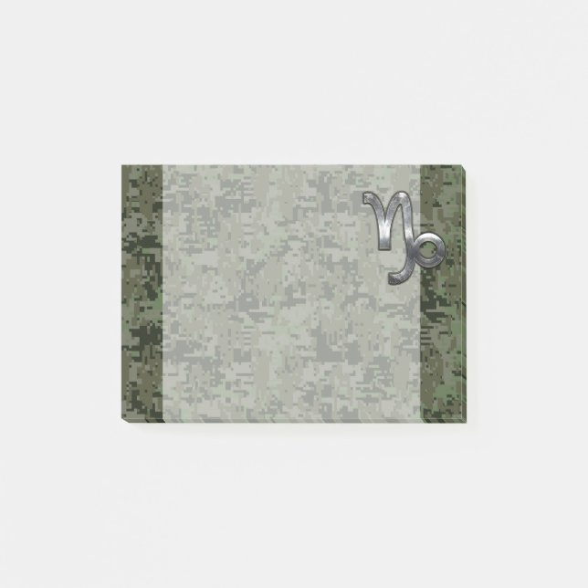 Capricorn Zodiac-tecken på oliv grönt digitalkamer Post-it Block (Framsida)