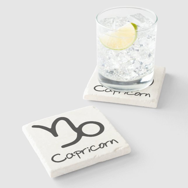 Capricorn Zodiac-tecken på vit bakgrund Stenunderlägg (Sidan)