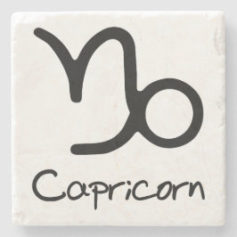 Capricorn Zodiac-tecken på vit bakgrund Stenunderlägg