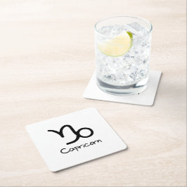 Capricorn Zodiac-tecken på vit bakgrund Underlägg Papper Kvadrat