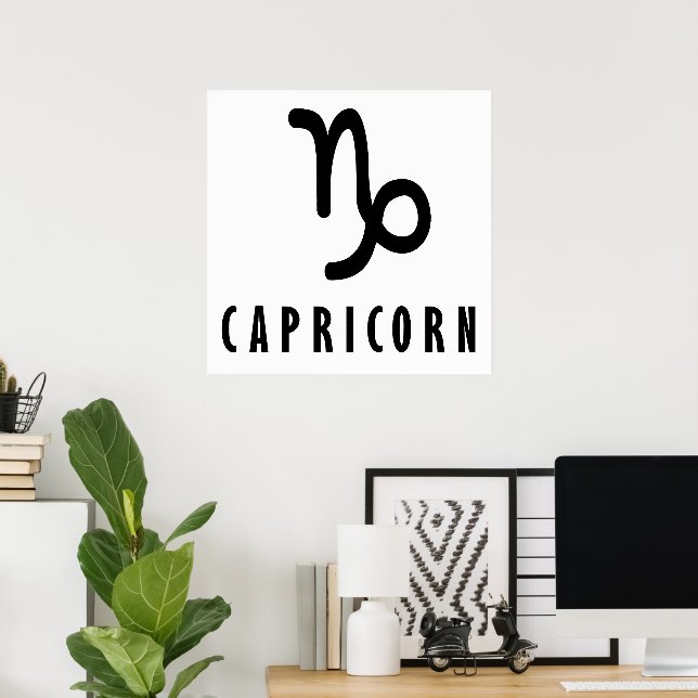 Capricorn zodiac-tecken poster (Hemmakontoret)