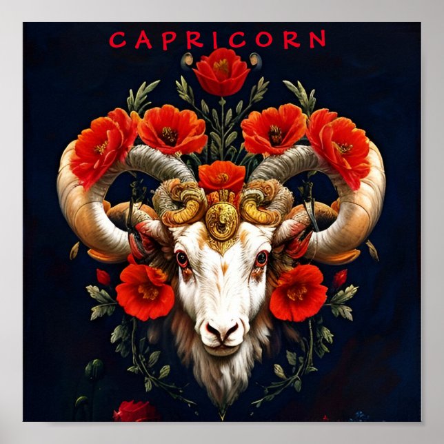 Capricorn Zodiac-tecken Poster (Framsidan)